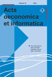 Acta Oeconomica et Informatica, AOEI, VOL. 16, No. 1/2013 - title image