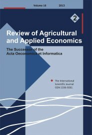Review of Agricultural and Applied Economics, RAAE, VOL.16, No. 2/2013 - title image