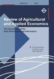 Review of Agricultural and Applied Economics, RAAE, VOL.18, No. 2/2015 - title image