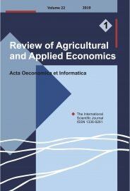 Review of Agricultural and Applied Economics, RAAE, VOL.22, No. 1/2019 - title image
