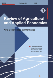 Review of Agricultural and Applied Economics, RAAE, VOL.23, No. 1/2020 - title image